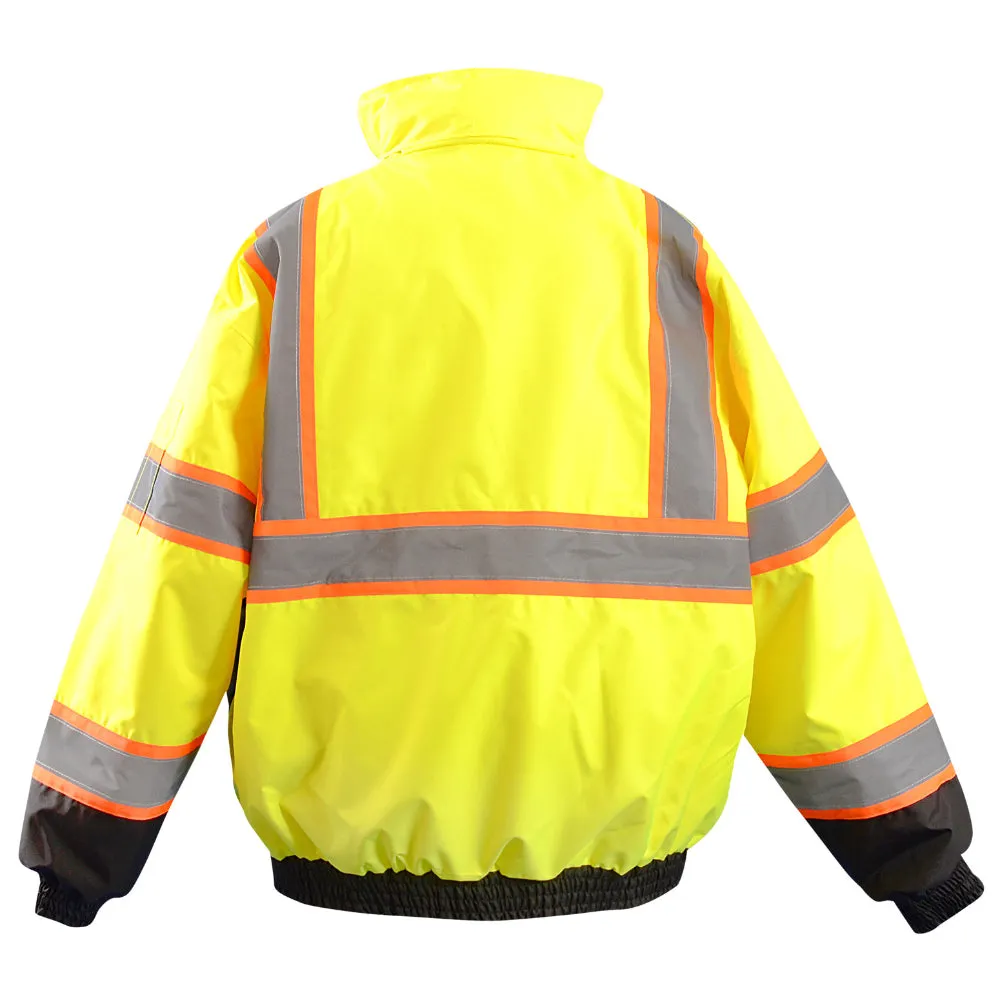 OccuNomix Two-In-One Bomber Jacket - Yellow / Orange - Type R Class 3 - LUX-350-JB2