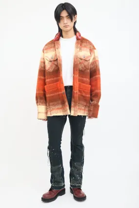 Orange & Brown Wool Plaid Blanket Jacket