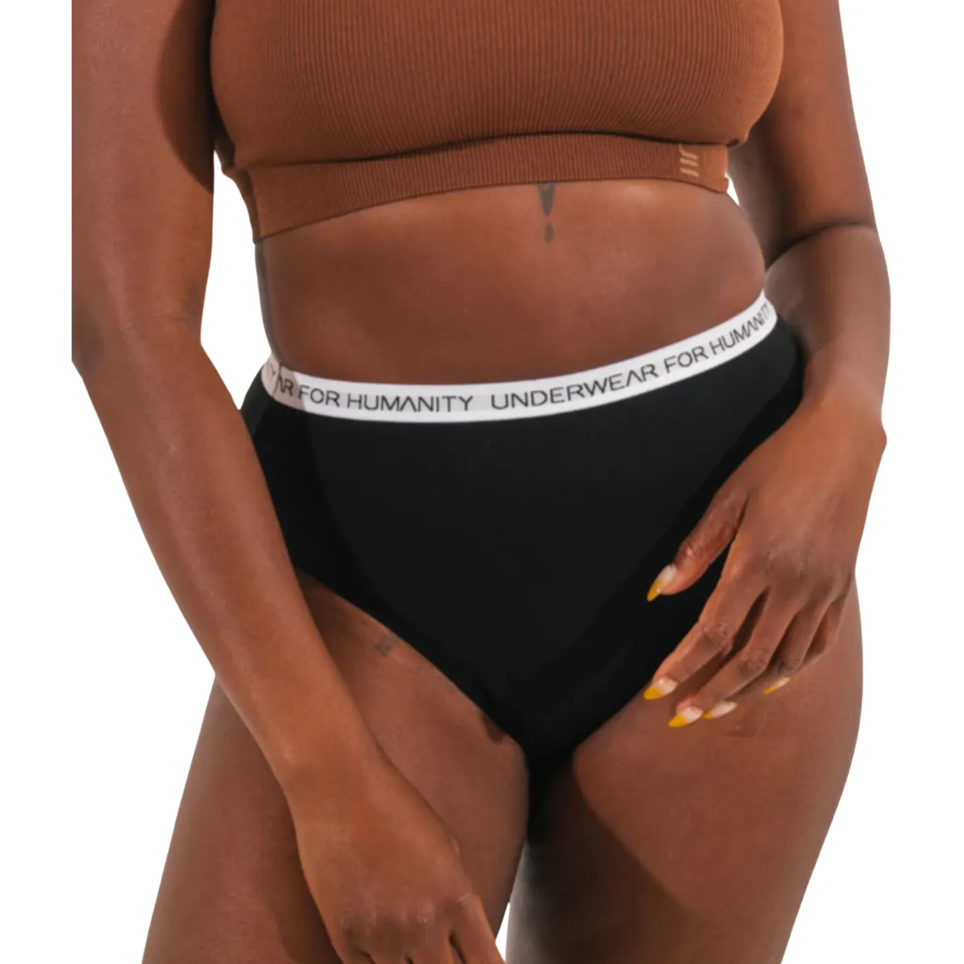 Organic Cotton High Waist Brief - Black