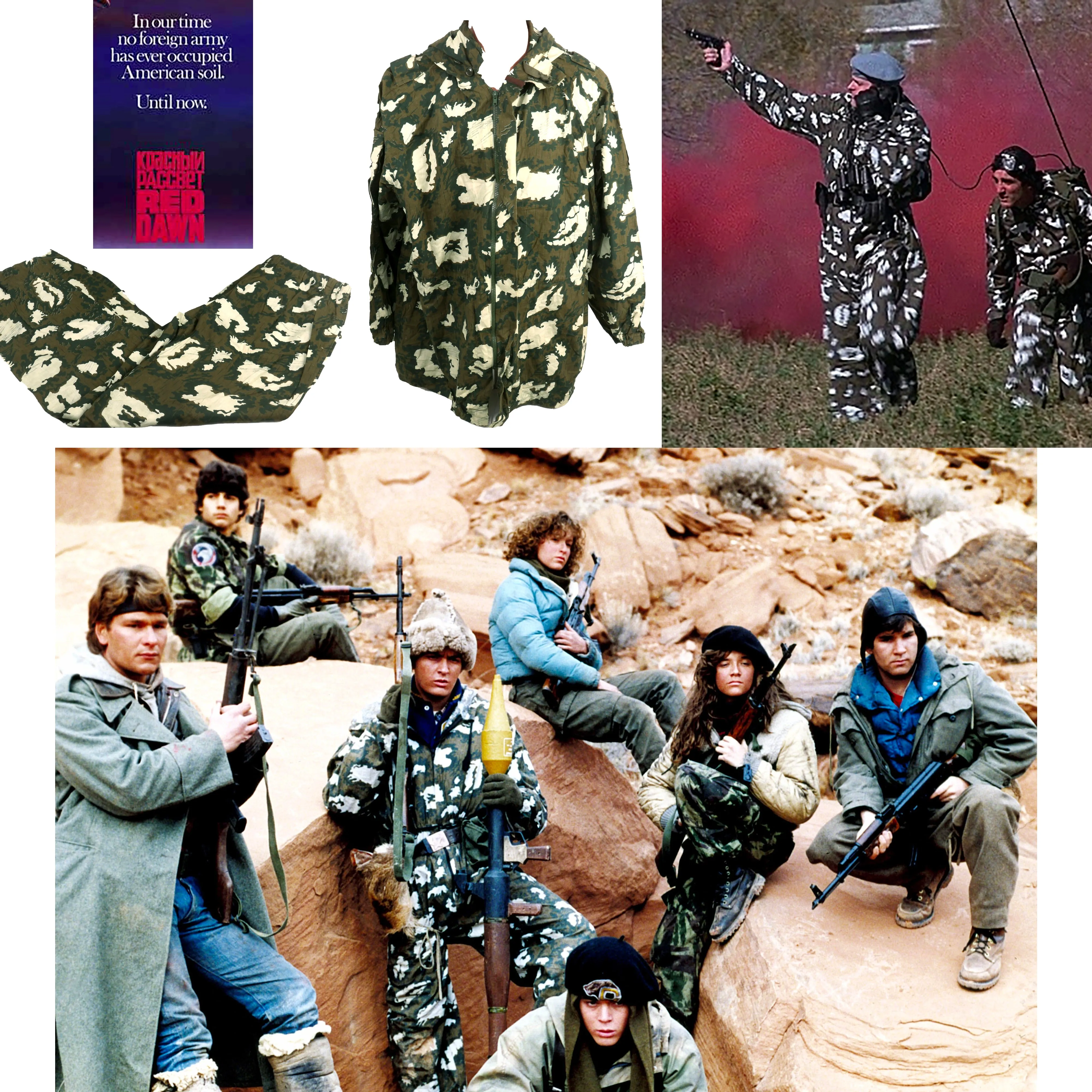 Original Film 1984 Movie “Red Dawn” Wardrobe Costume: Soviet Kamuflirovannyy Letniy Maskirovochnyy Kombinezon KLMK Camouflage Suit -