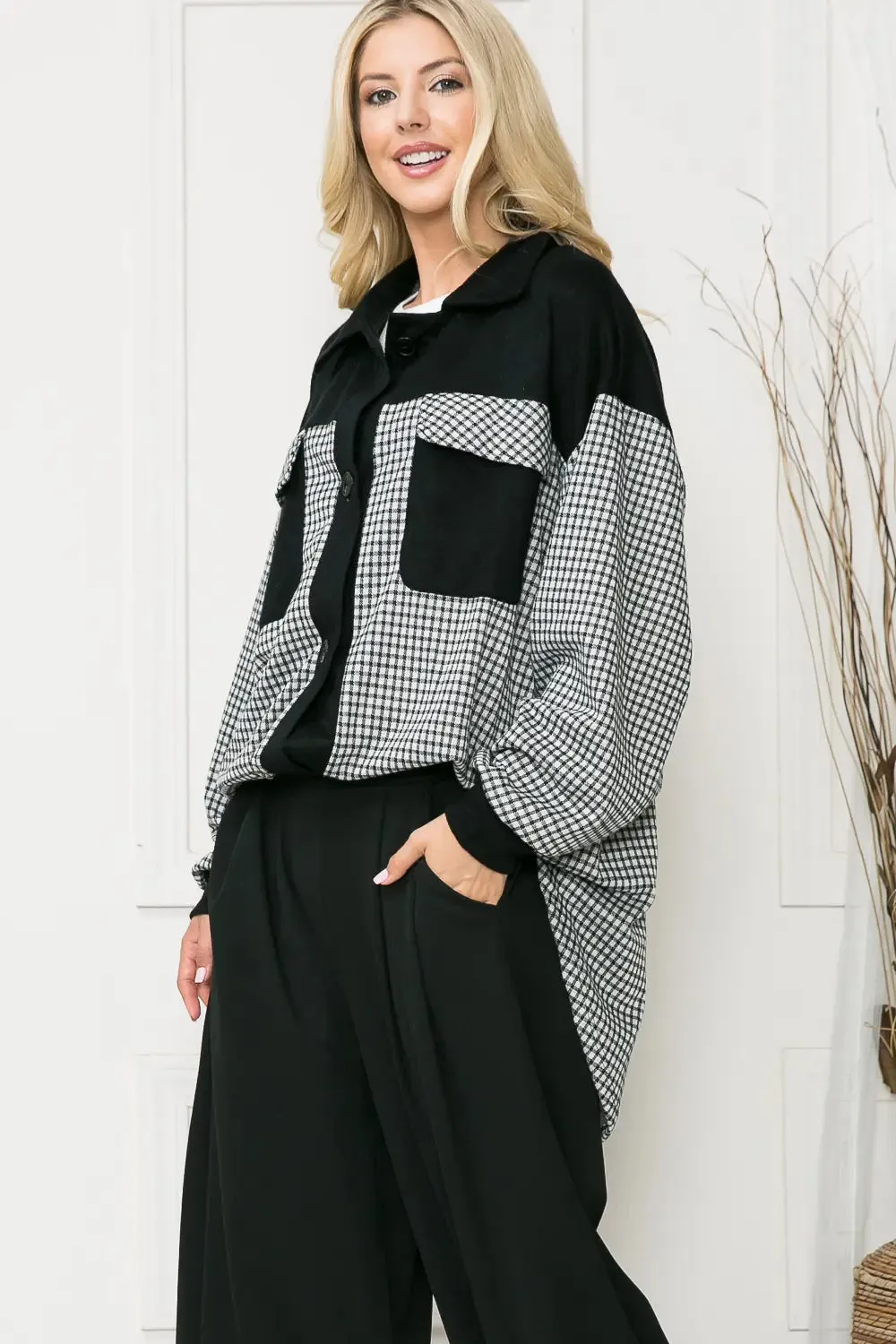 Oversized Black Gingham Shacket