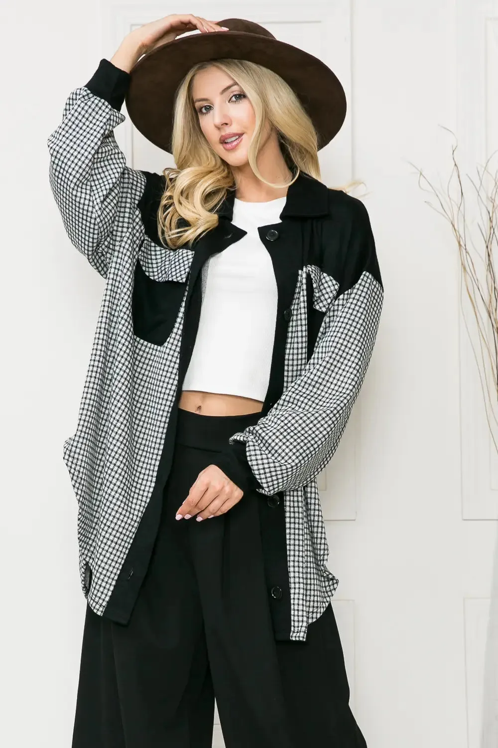 Oversized Black Gingham Shacket