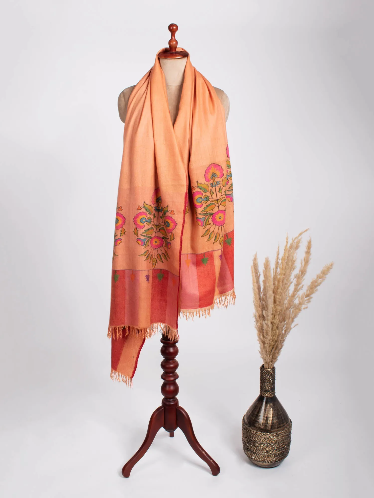 Peach Palla Kani Pashmina Shawl - WALSENBURG