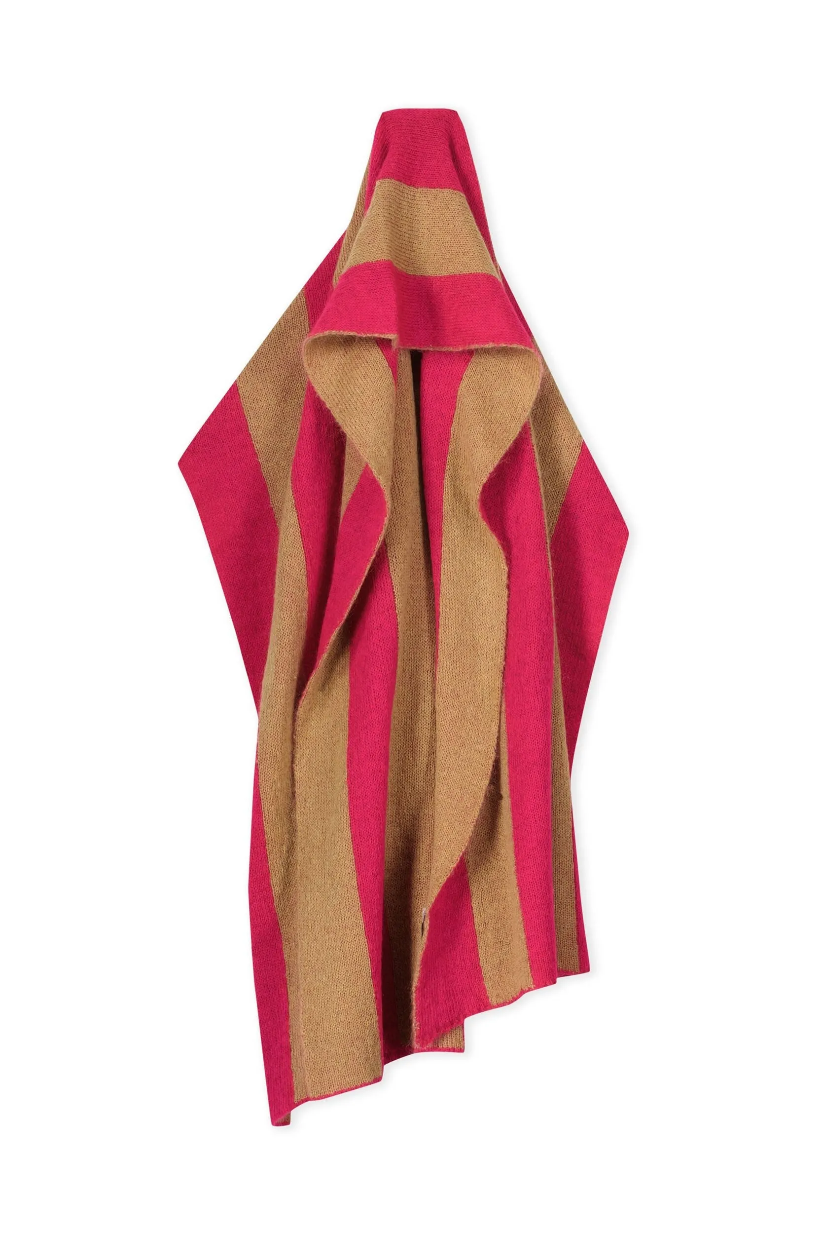 Percy Striped Knitted Scarf - Fluo Pink