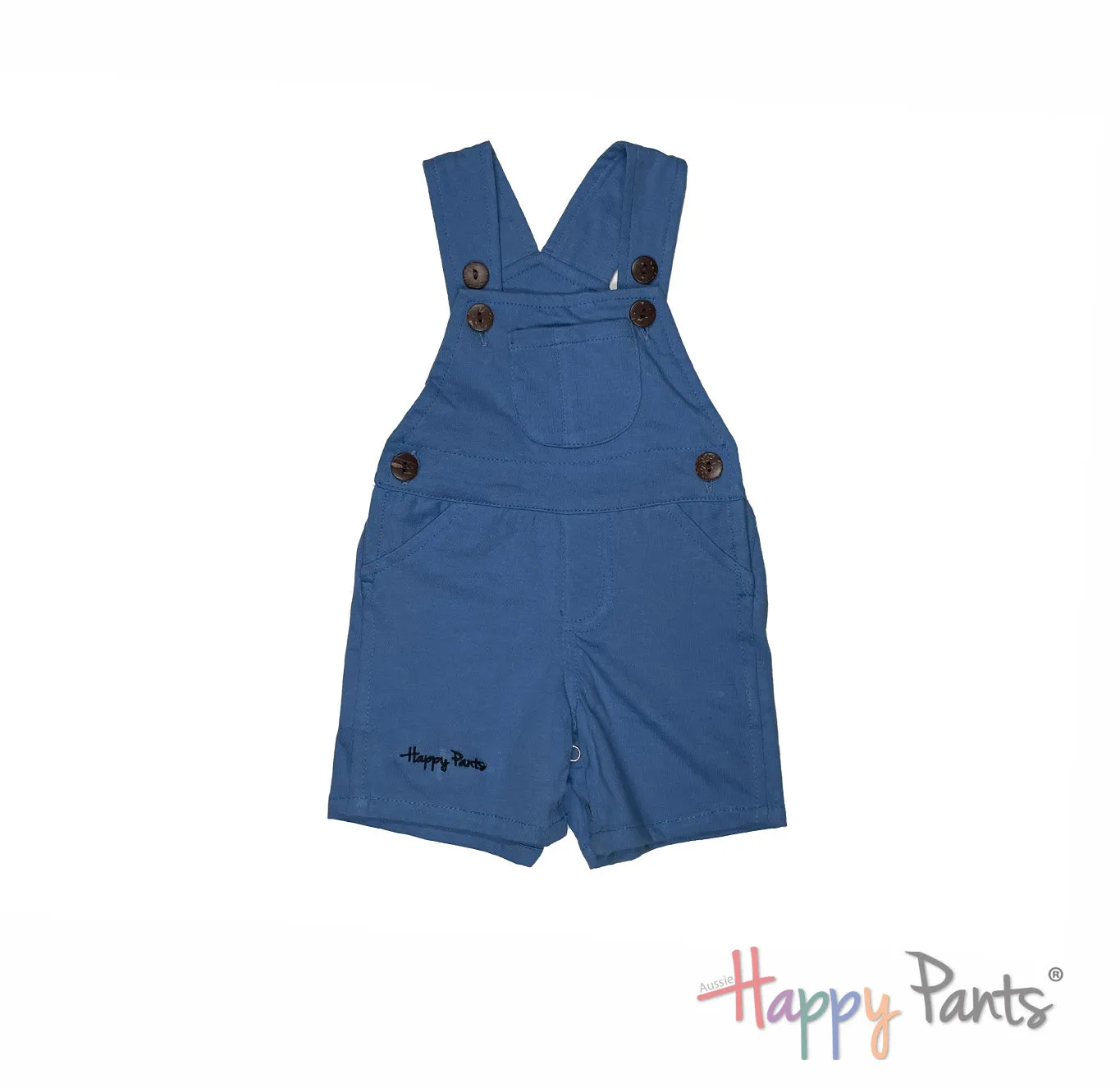 Plain Blue Short Overall for Boys