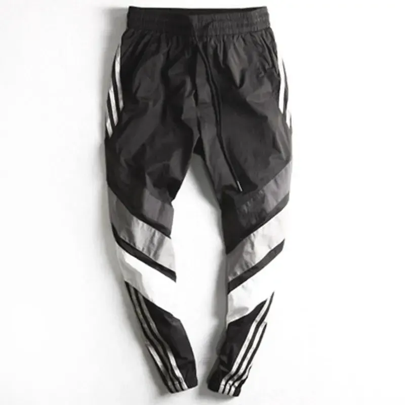 Pocket Stripe High Waist Contrast Color Track Pants