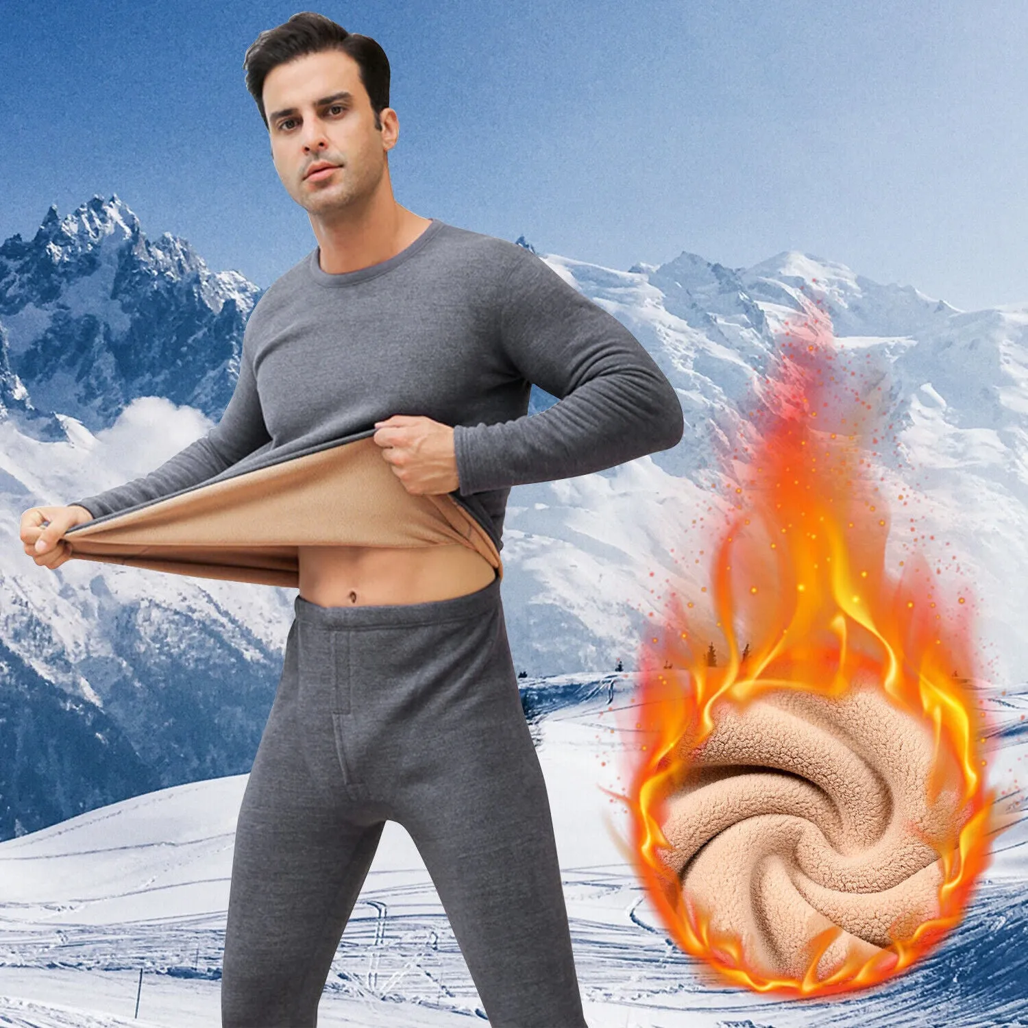 Premium Quality Lamb Wool Winter Thermal Underwear Set