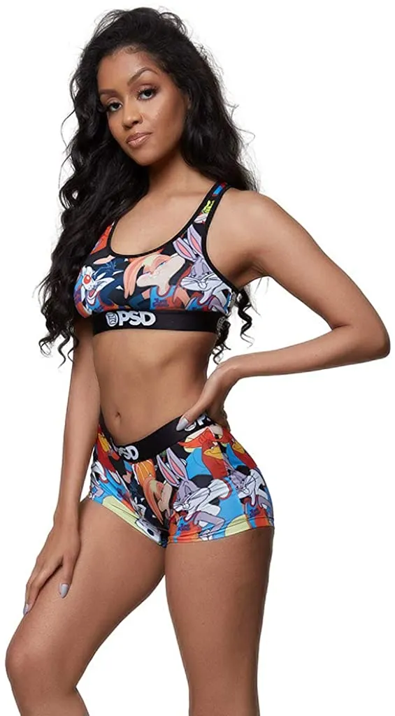 PSD Women's Space Jam Squad Goals Sports Bra