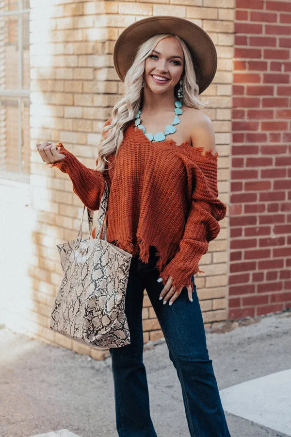 Pure Happiness Knit Sweater In Orange