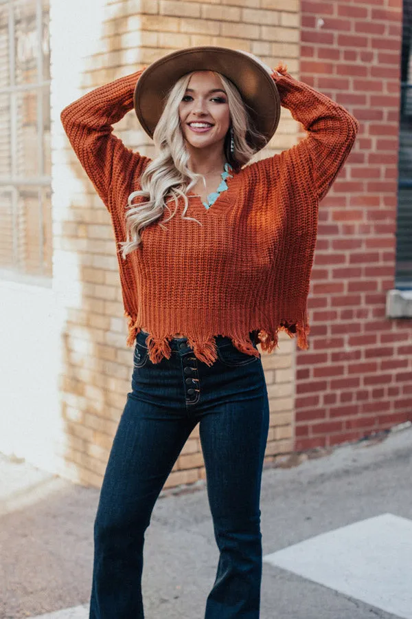 Pure Happiness Knit Sweater In Orange