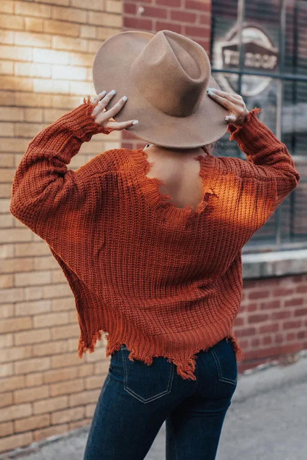 Pure Happiness Knit Sweater In Orange