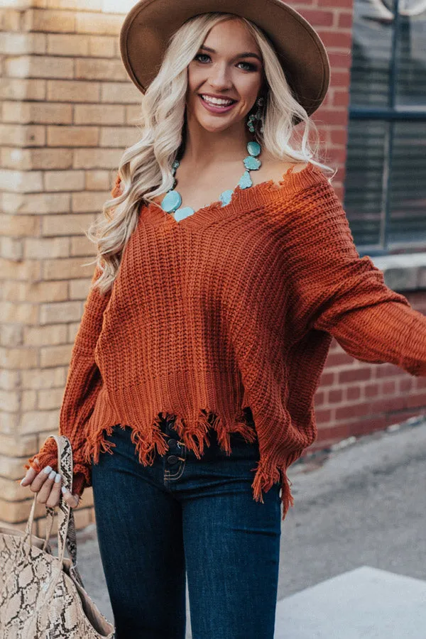 Pure Happiness Knit Sweater In Orange