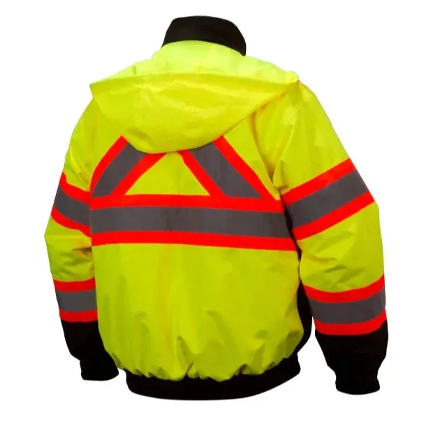 Pyramex® Hi Vis Waterproof X-Back Two-Tone Bomber Safety Jacket - ANSI Class 3 - RCJ32