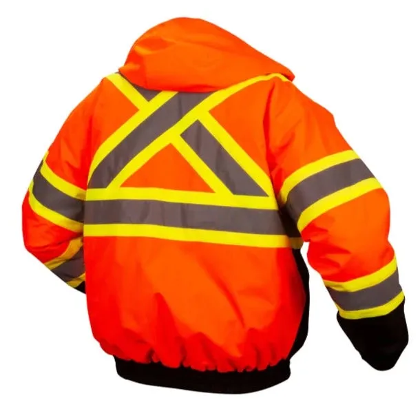 Pyramex® Hi Vis Waterproof X-Back Two-Tone Bomber Safety Jacket - ANSI Class 3 - RCJ32