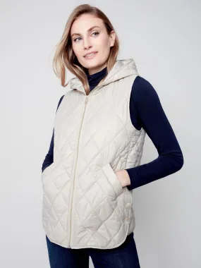 Quilted Puffer Vest with Hood