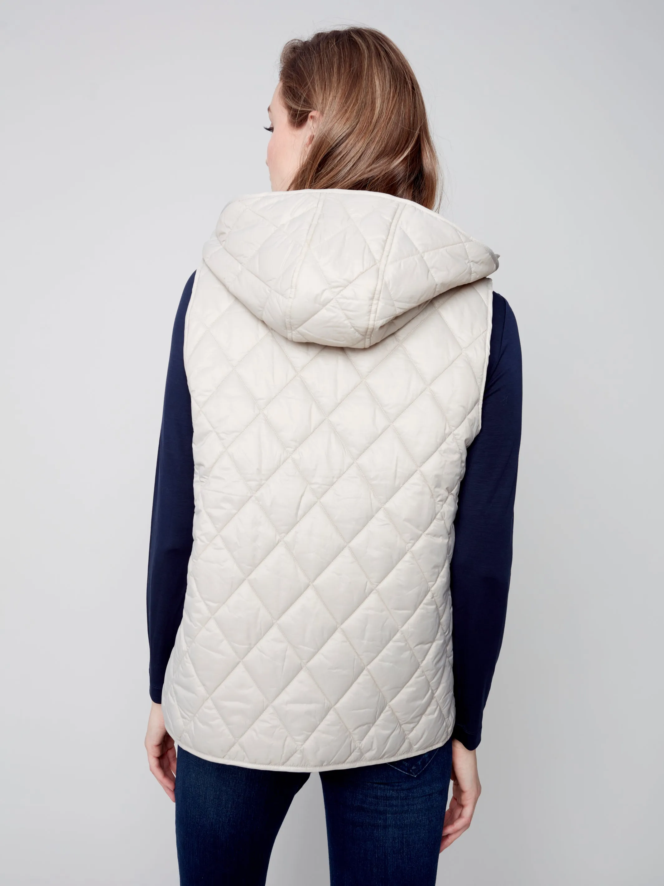 Quilted Puffer Vest with Hood