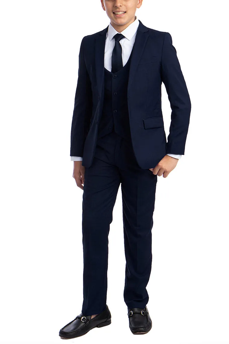 "Noah" Perry Ellis Kids Navy Suit (5-Piece Set)