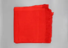 Red Raw Silk Tibetan Large Meditation Shawl