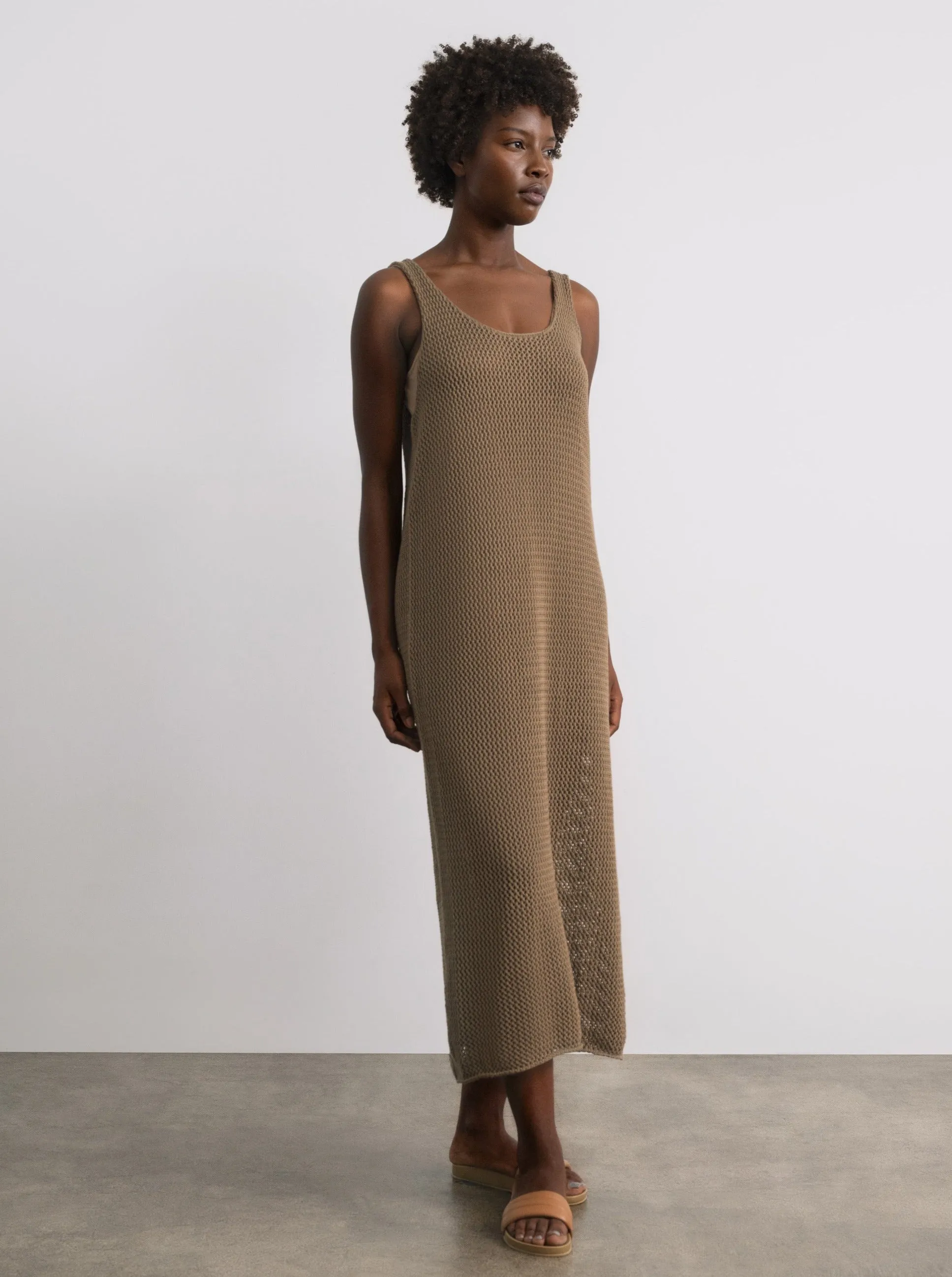 Reese Dress, Organic Tanguis Cotton, Taupe