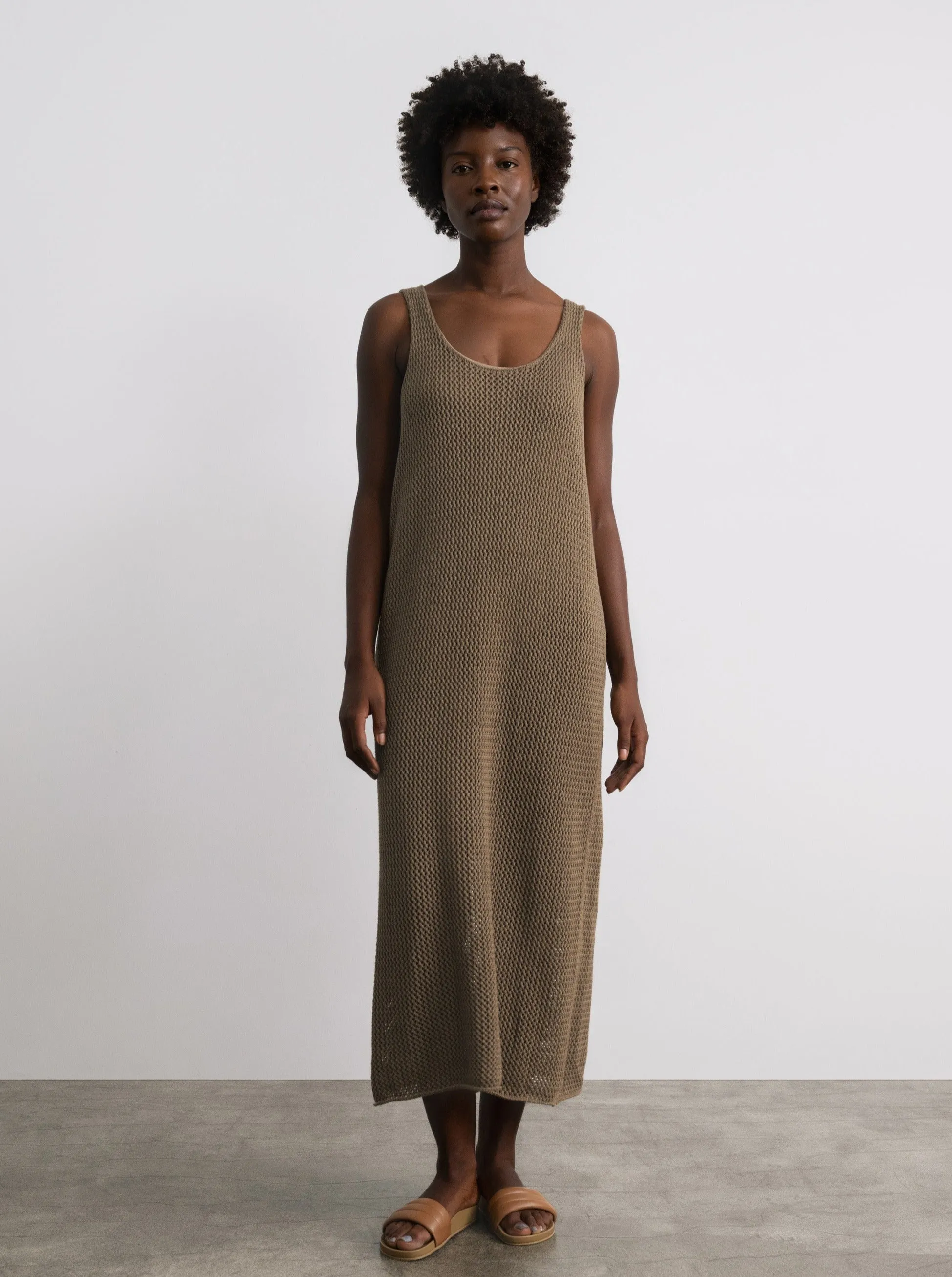 Reese Dress, Organic Tanguis Cotton, Taupe