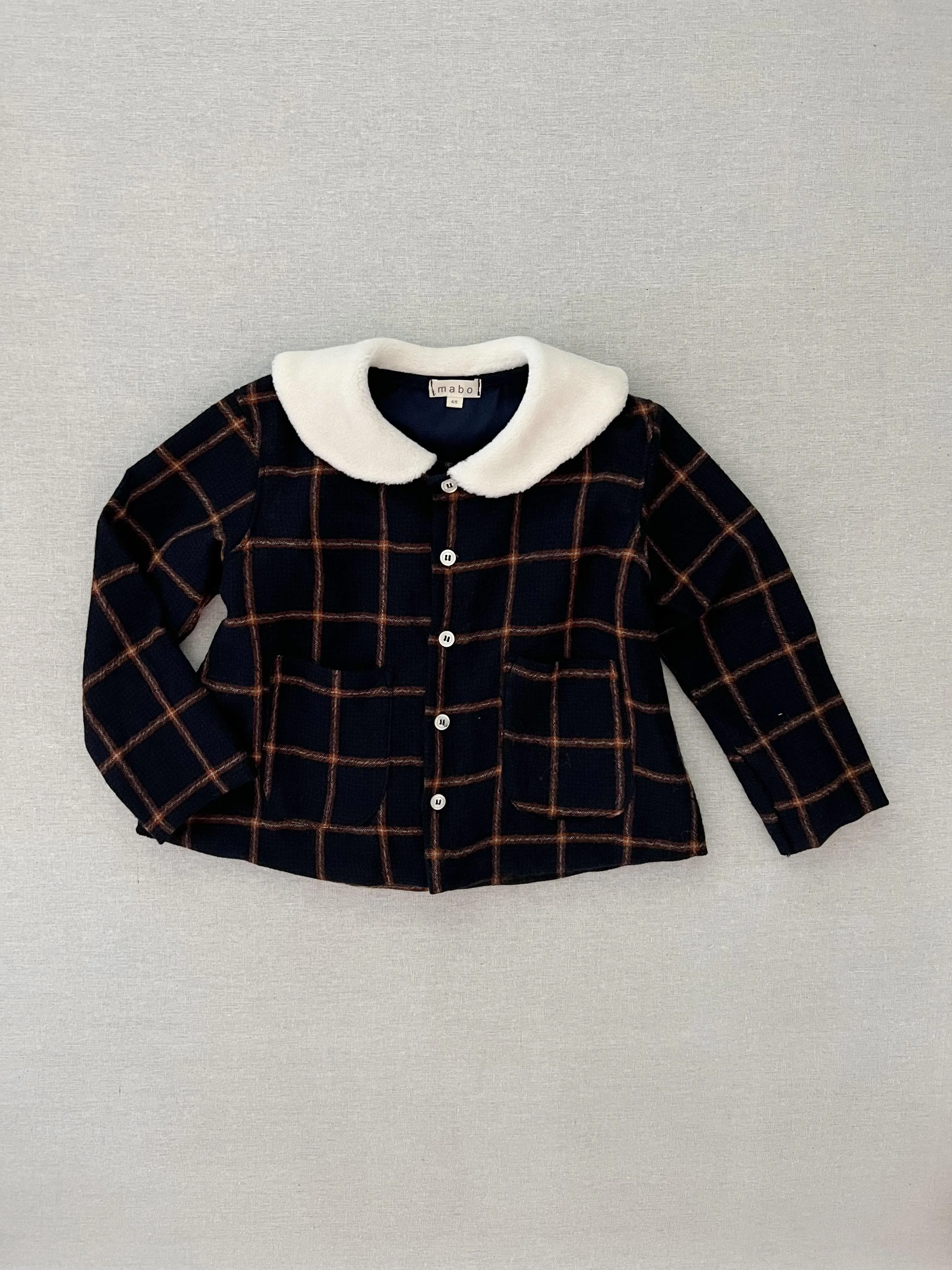 sailor jacket in wool plaid