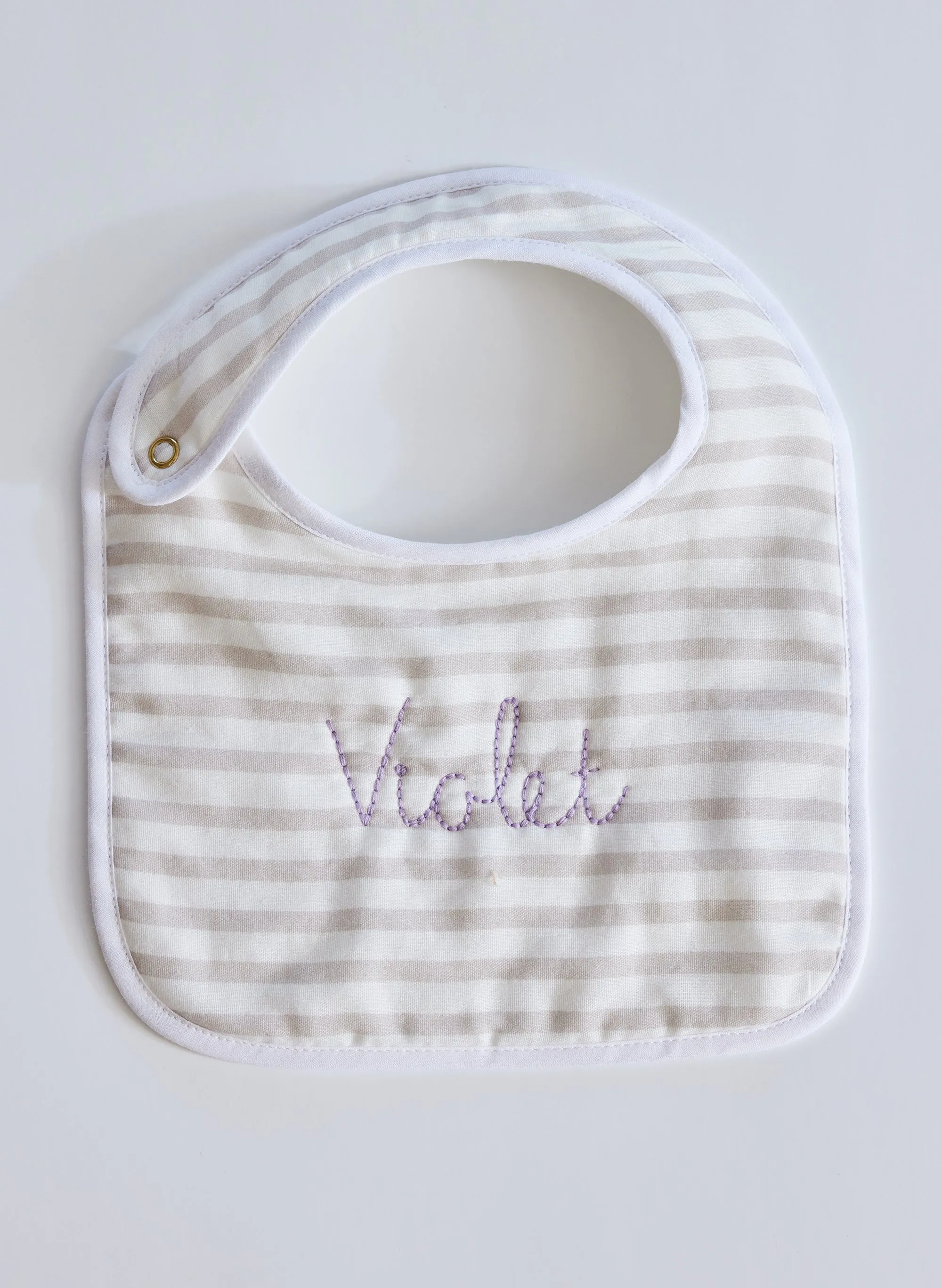 Sand & White Striped Bib