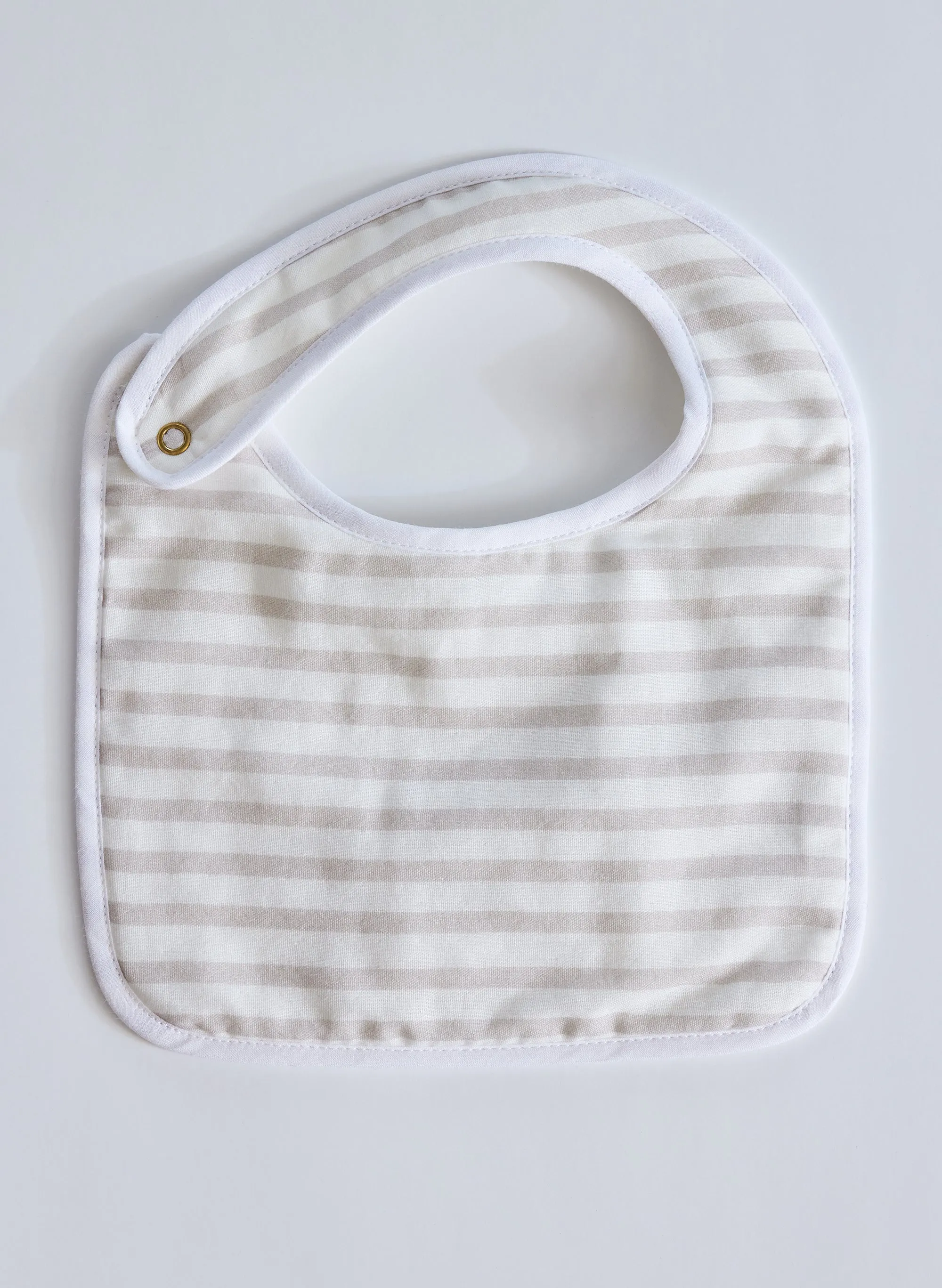 Sand & White Striped Bib