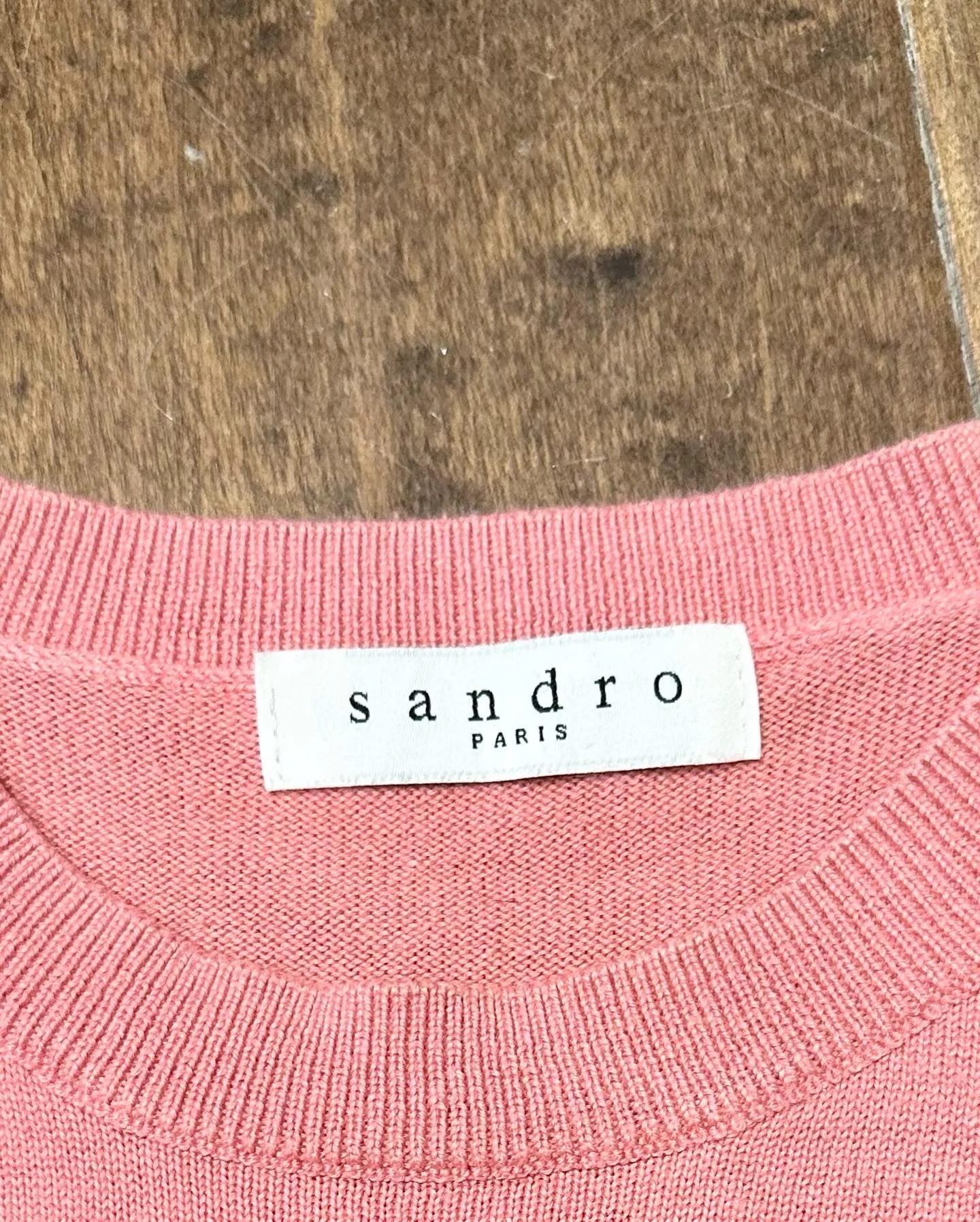 SANDRO Paris Pink Lip Short Sleeve Sweater