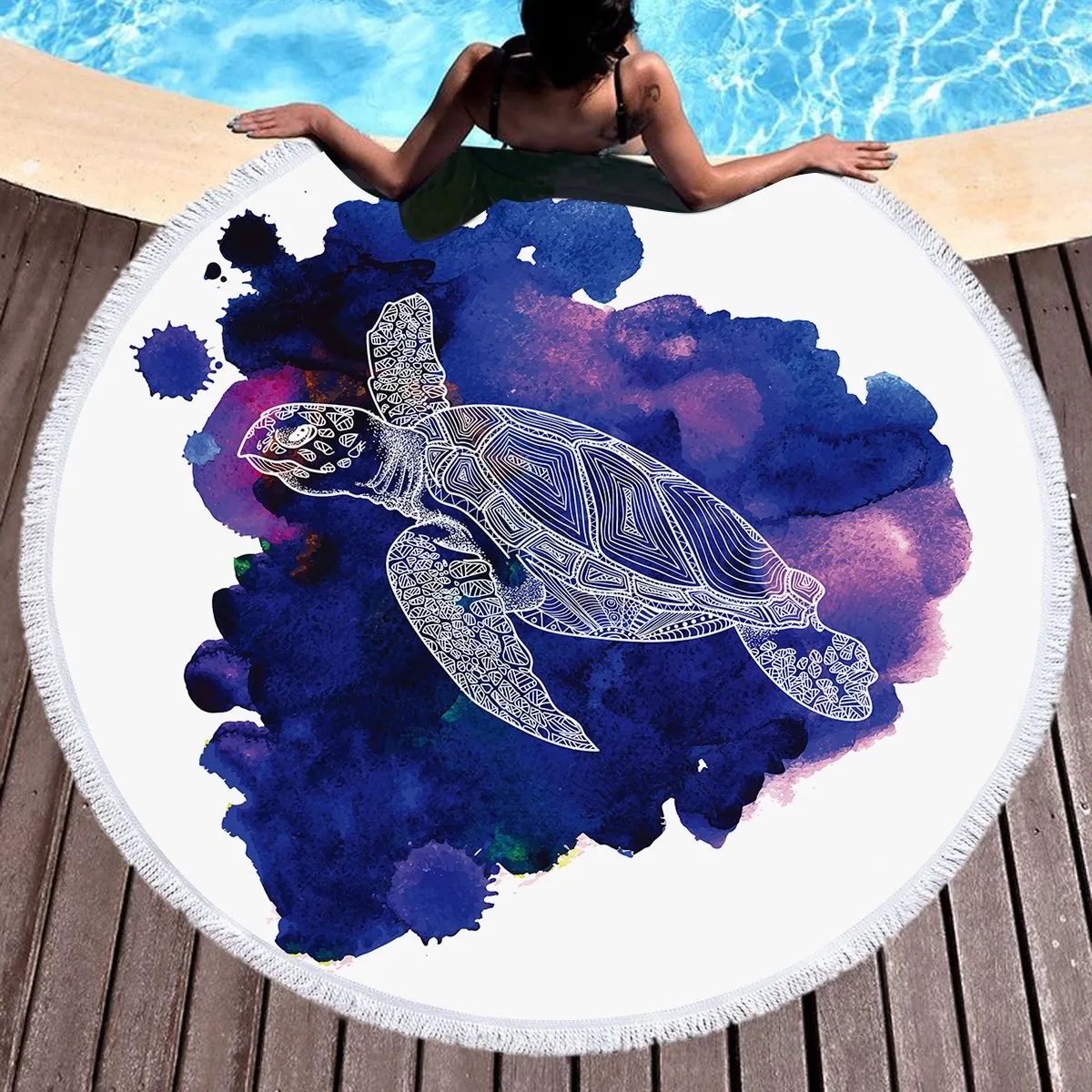 Sea Turtle Purple Towel   Backpack