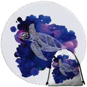 Sea Turtle Purple Towel   Backpack