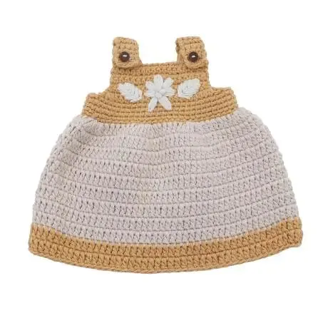 Sebra, Dolls Dress, Crochet Golden Yellow