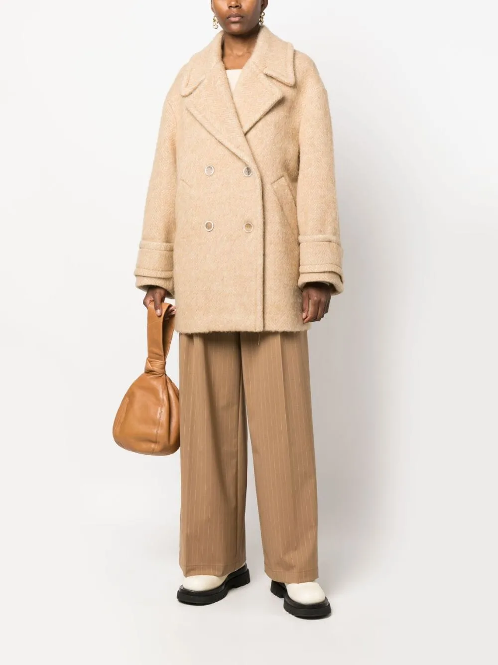 Semicouture Coats Beige