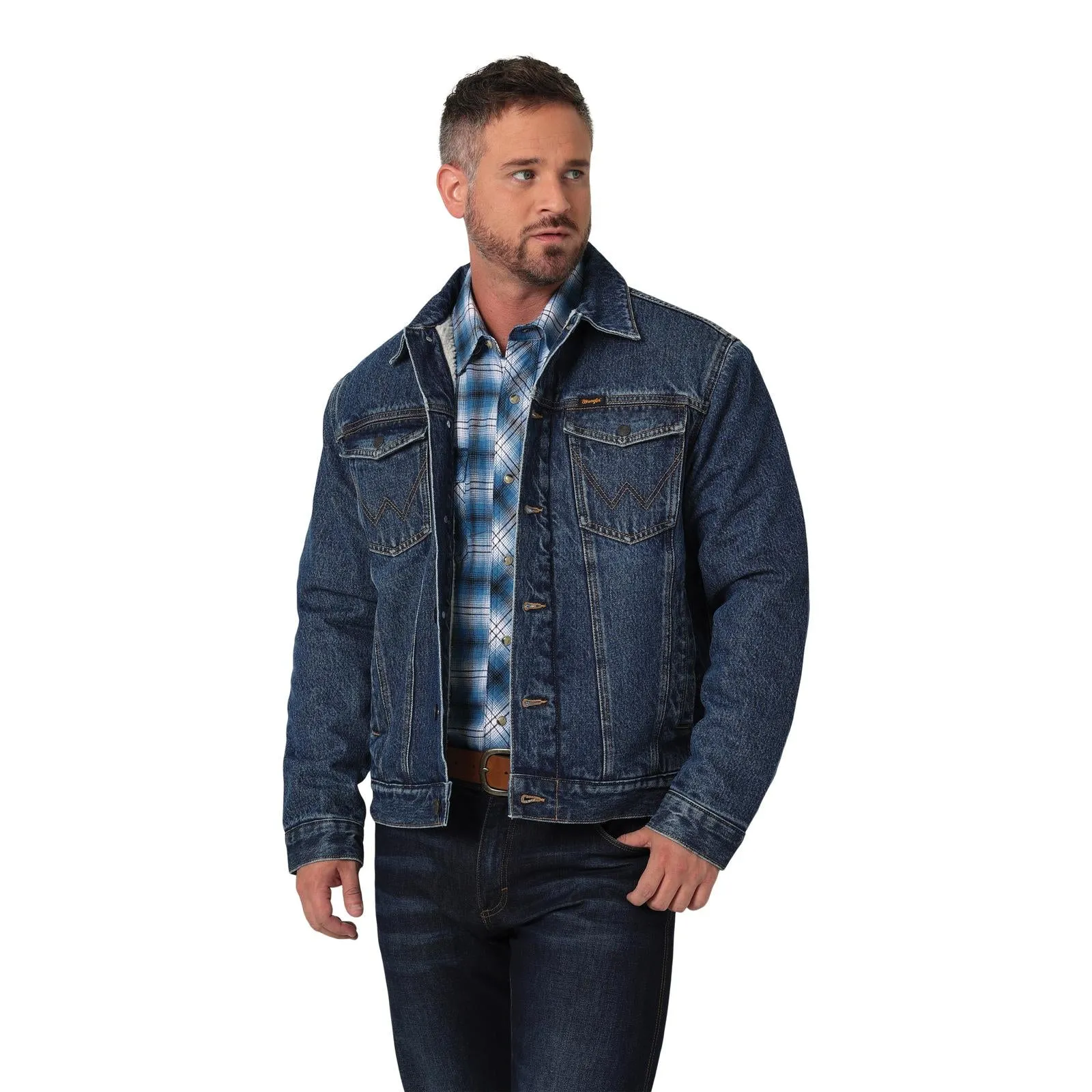 Sherpa Lined Western Denim Jacket