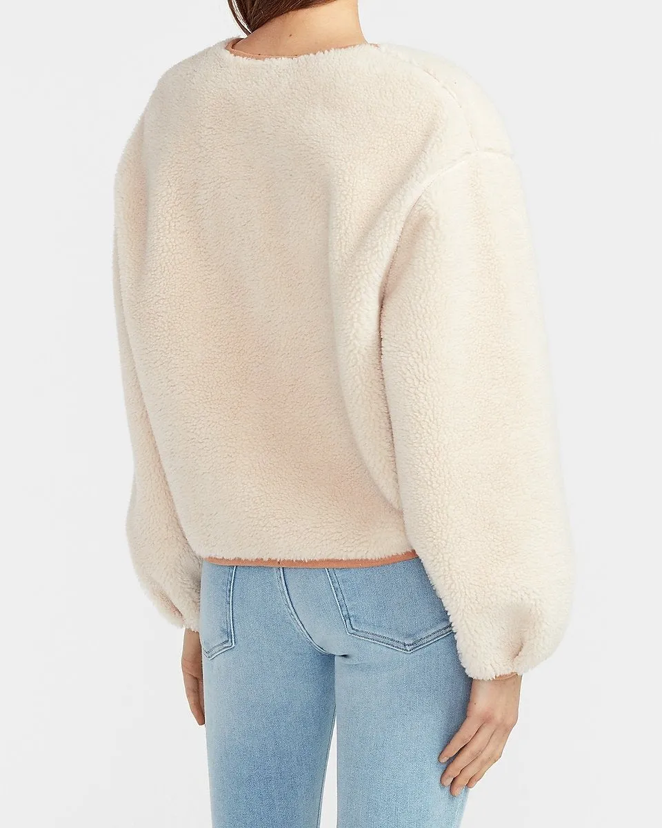 Sherpa Zip Jacket in Cloud Cream