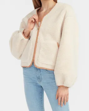 Sherpa Zip Jacket in Cloud Cream