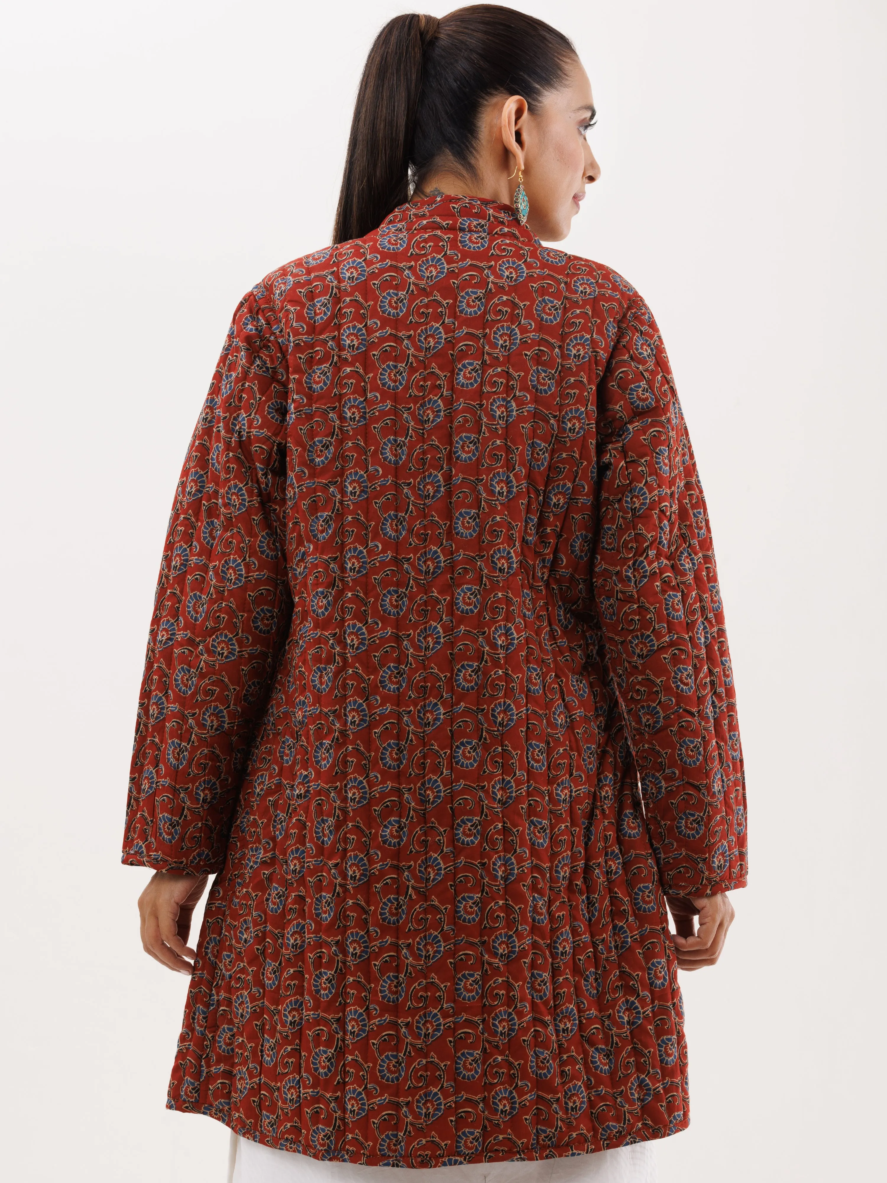 Shishir Faana Ajrakh Quilted Reversible Jacket