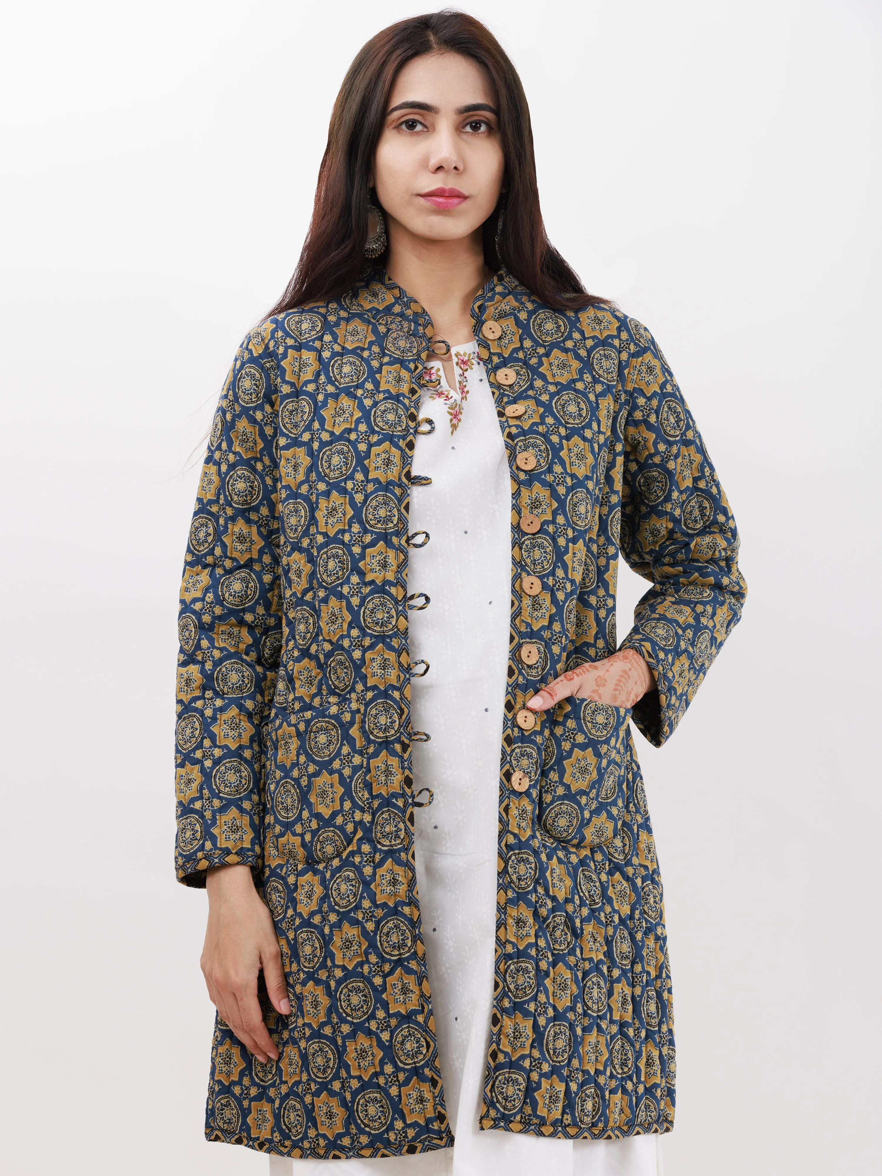 Shishir Neha Ajrakh Quilted Reversible Jacket