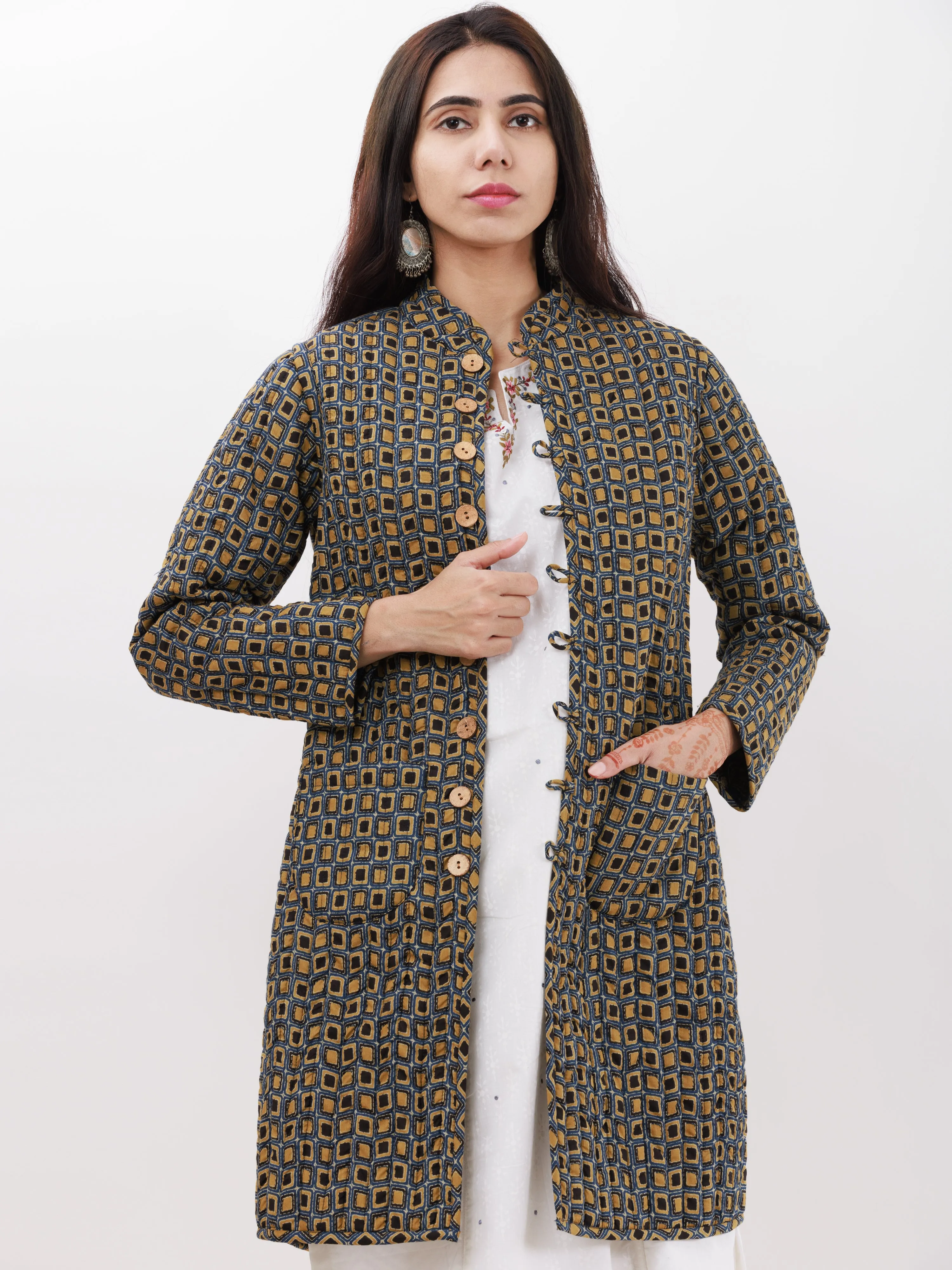 Shishir Neha Ajrakh Quilted Reversible Jacket