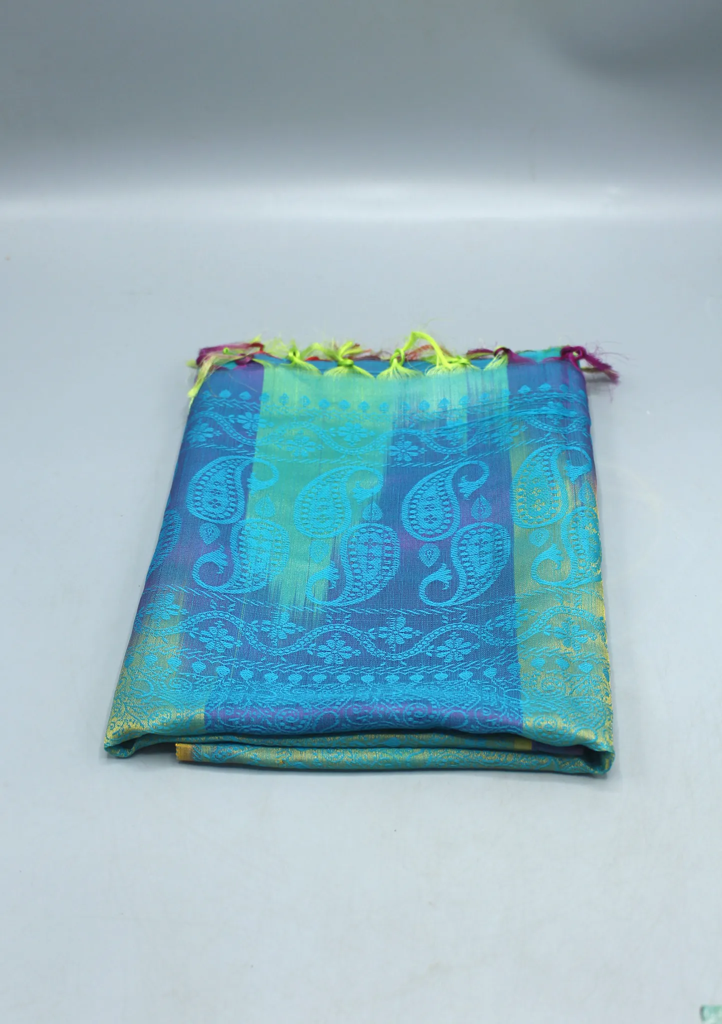 Silk Mixed Polyester Vibrant Multi Color Shawls with Furka