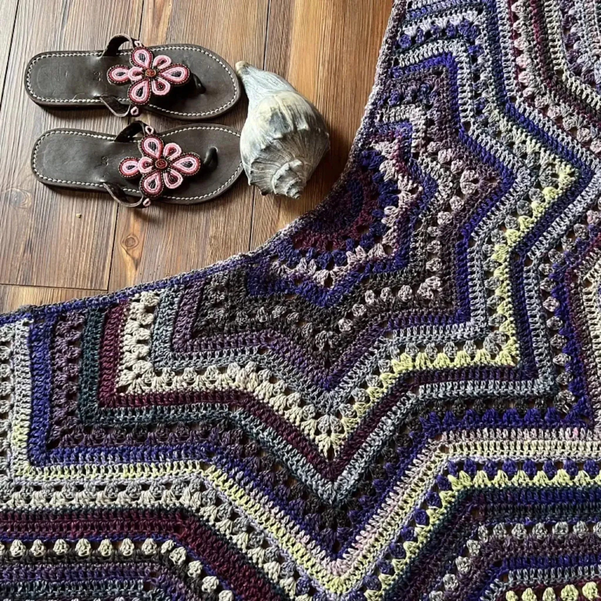 Six Day Staro Crochet Shawl Kit | Noro Yukata Yarn