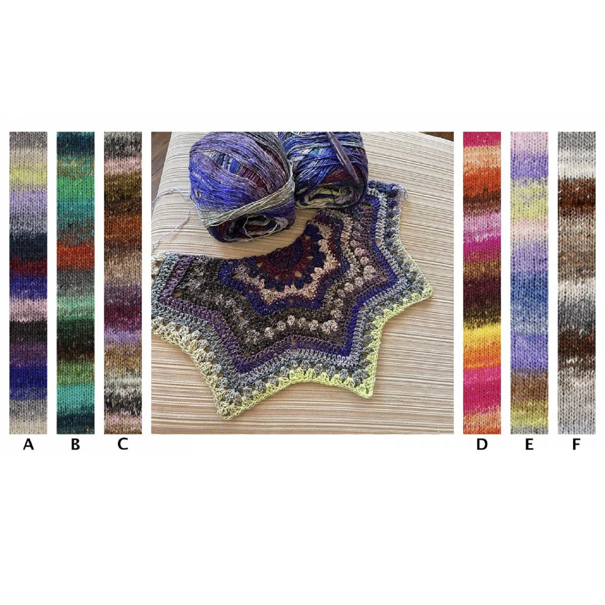 Six Day Staro Crochet Shawl Kit | Noro Yukata Yarn