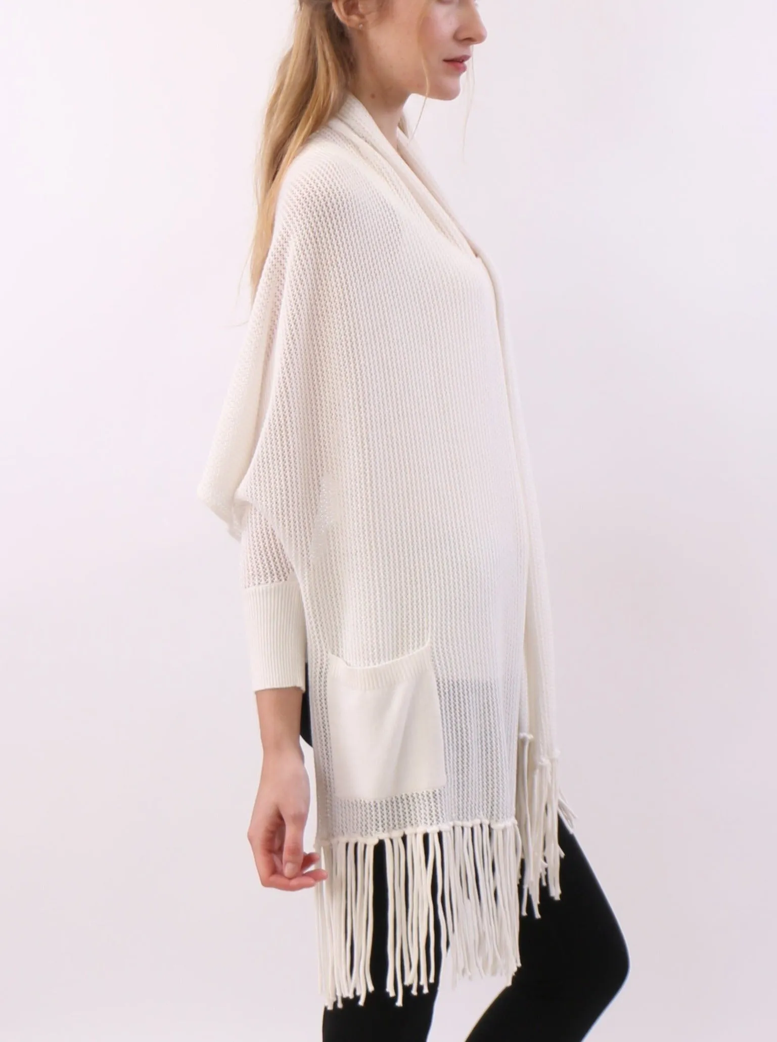 Sleeved Fringed Shawl