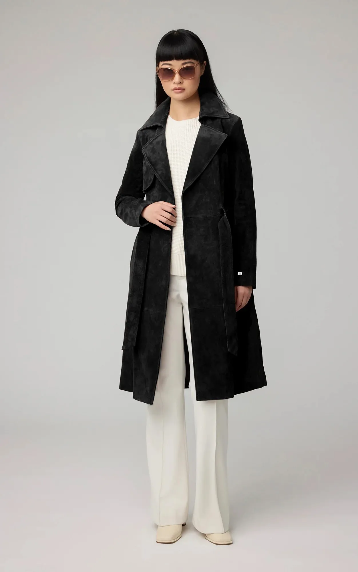 Soia & Kyo Alexis Suede Coat Black