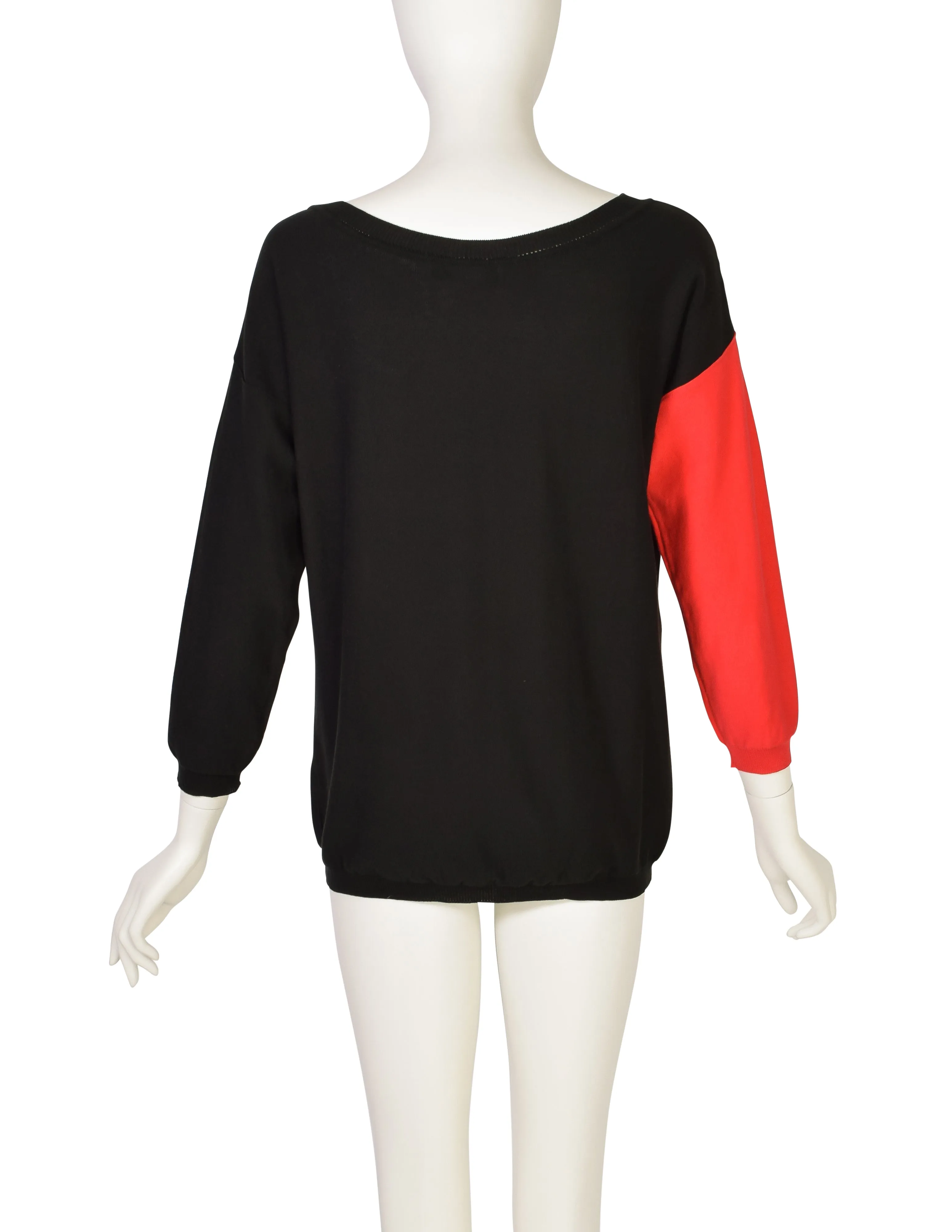 Sonia Rykiel Vintage Faces Black Red White Pink Rhinestone Sweater