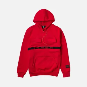 Strapped Up Slim Fleece Hoodie Red