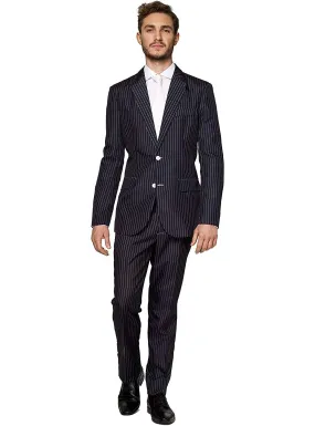 Suitmeister Black and White Pinstriped Mens Gangster Suit