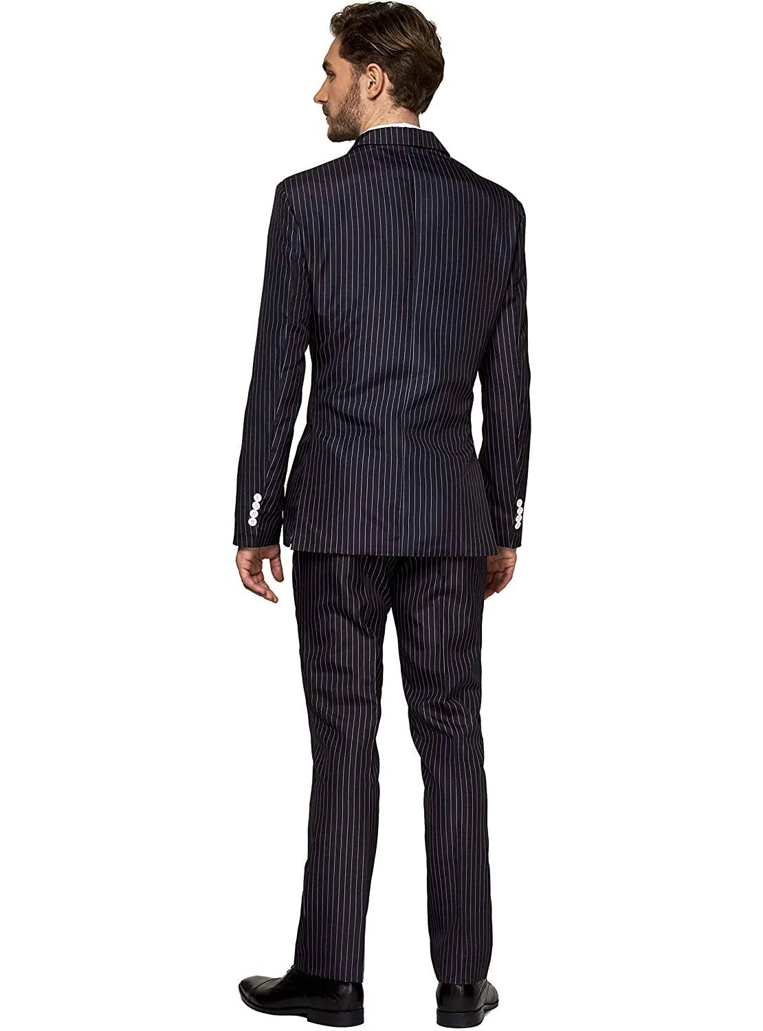 Suitmeister Black and White Pinstriped Mens Gangster Suit