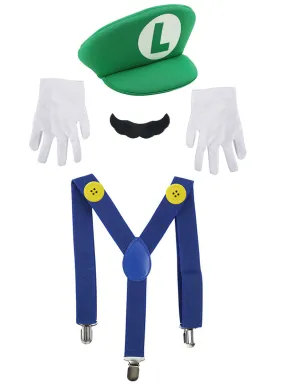 Super Green Plumber Mens Costume Accessory Set