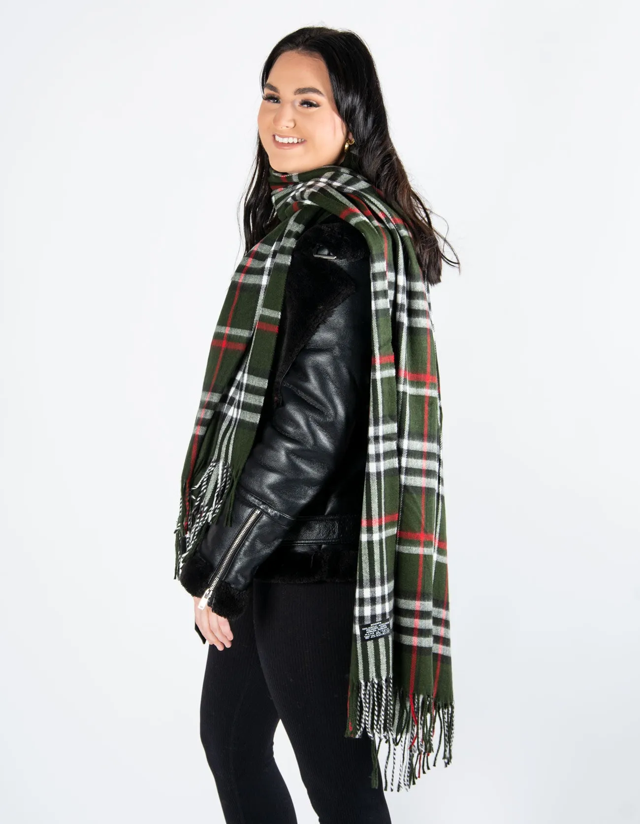 Tartan Blanket Scarf | Khaki