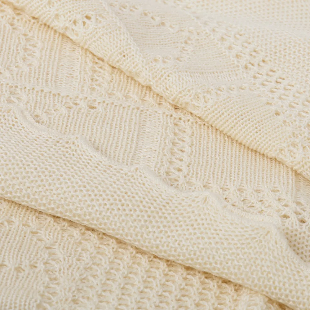 Teddy Alphabet Baby Shawl - Cream